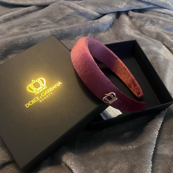 Dolce & Gabbana Accessories - Dolce & Gabbana Deep Mauve Velvet Headband